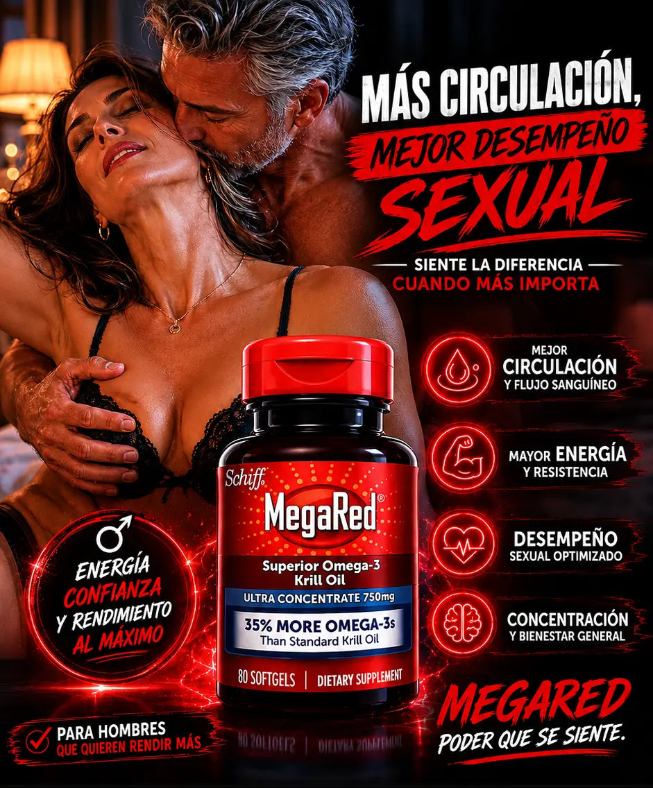 MegaRed® Omega3 - Impulsa tu Testosterona y Desempeño - 80 caps