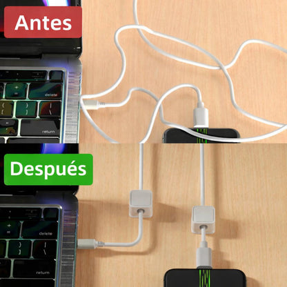 Organizador Magnético de Cables con Adhesivo Seguro (x6 unidades)