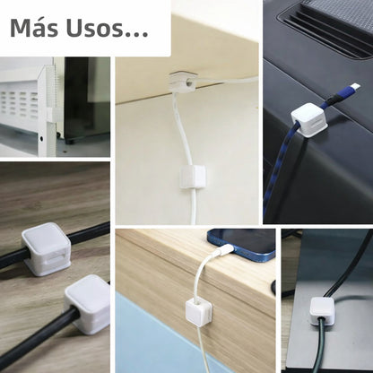 Organizador Magnético de Cables con Adhesivo Seguro (x6 unidades)