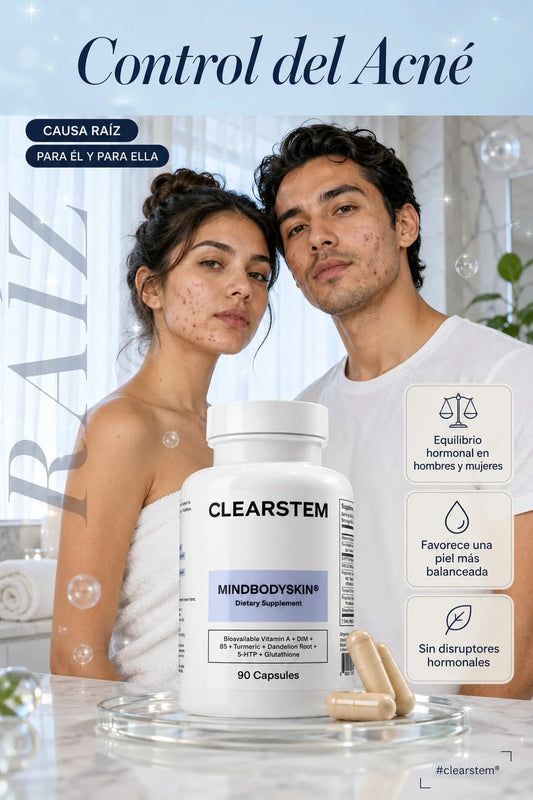 Tratamiento Anti-Acné Hormonal Clearstem MINDBODYSKIN® (90 Cápsulas)