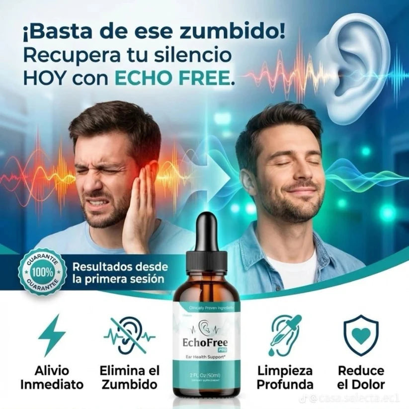 Gotas Echofree™ (60ml) Alivia el tinnitus, fortalece tu audición y recupera tus noches de descanso