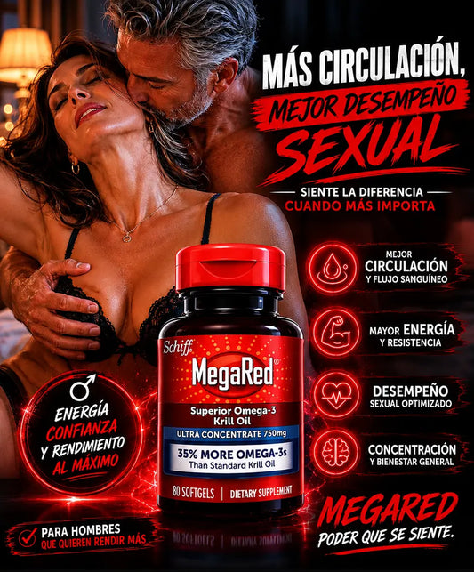 MegaRed® Omega3 - Impulsa tu Testosterona y Desempeño - 80 caps