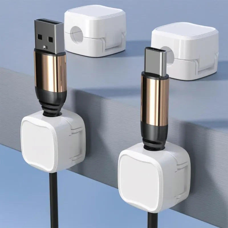 Organizador Magnético de Cables con Adhesivo Seguro (x6 unidades)