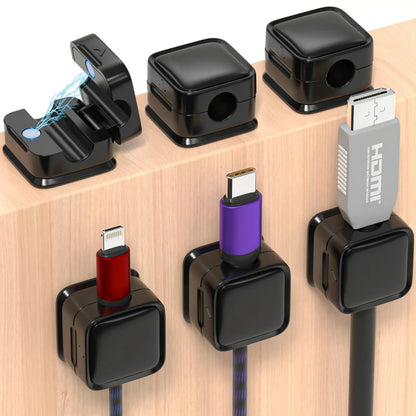 Organizador Magnético de Cables con Adhesivo Seguro (x6 unidades)