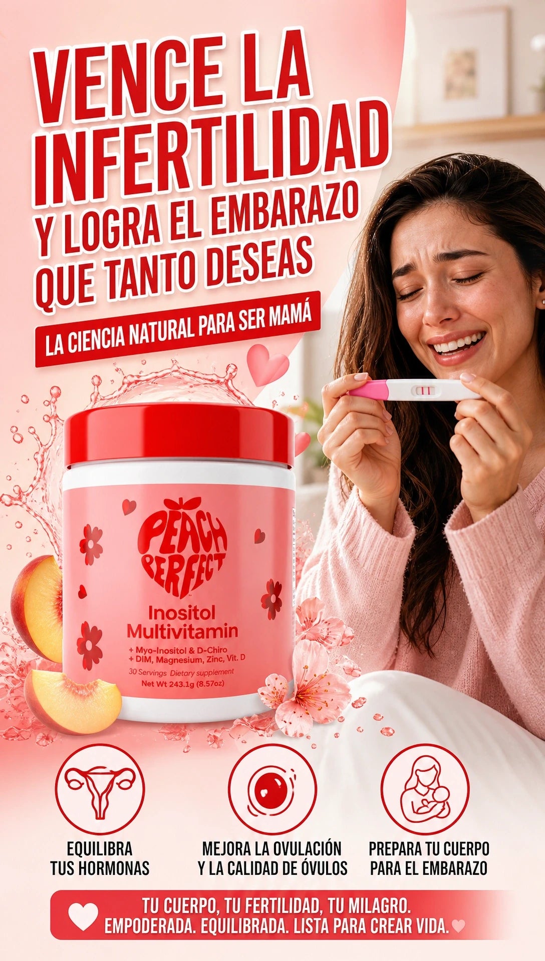 Peach Perfect™ en Polvo: Adiós a la Infertilidad (243g)