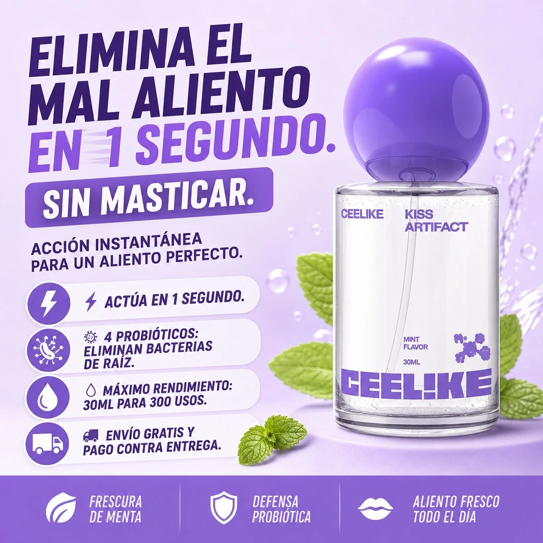 Ceelike® Spray Sabor Menta: Elimina el Mal Aliento al Instante (300 Usos)
